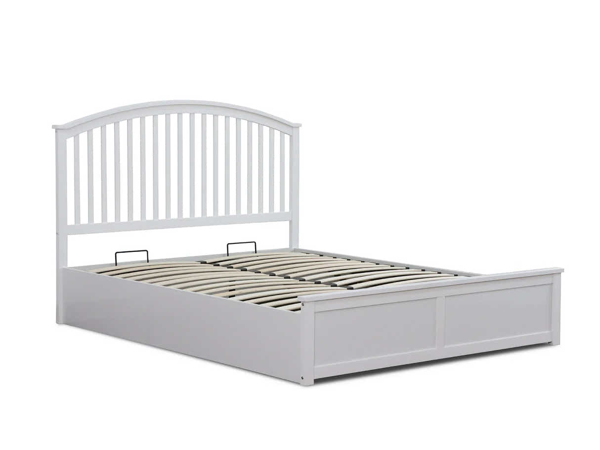 Harrogate Storage Bed Frame White - Queen