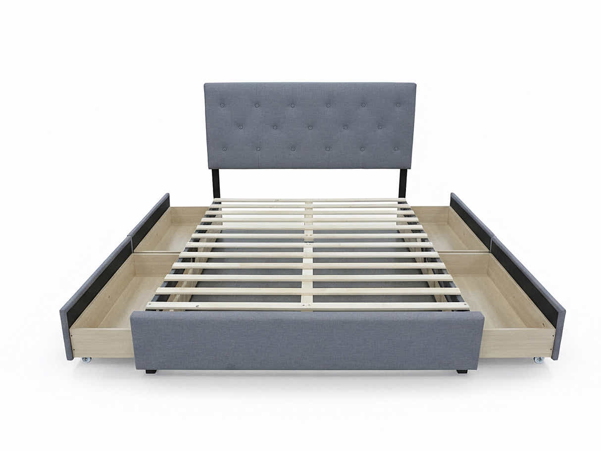 Cleva Bed Frame with Drawers - Double