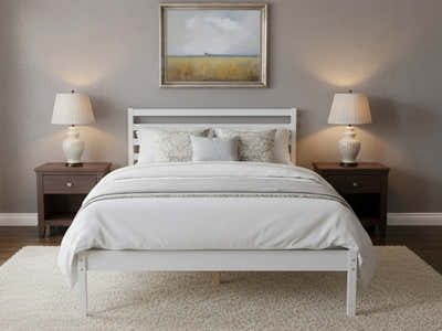 Atlas Bed Frame White - King Single