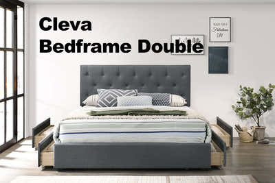 Cleva Bed Frame with Drawers - Double