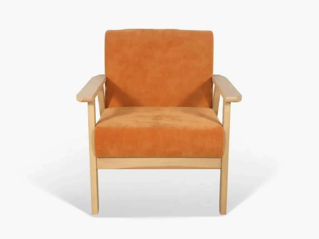 Eleese Velvet Accent Chair - Orange
