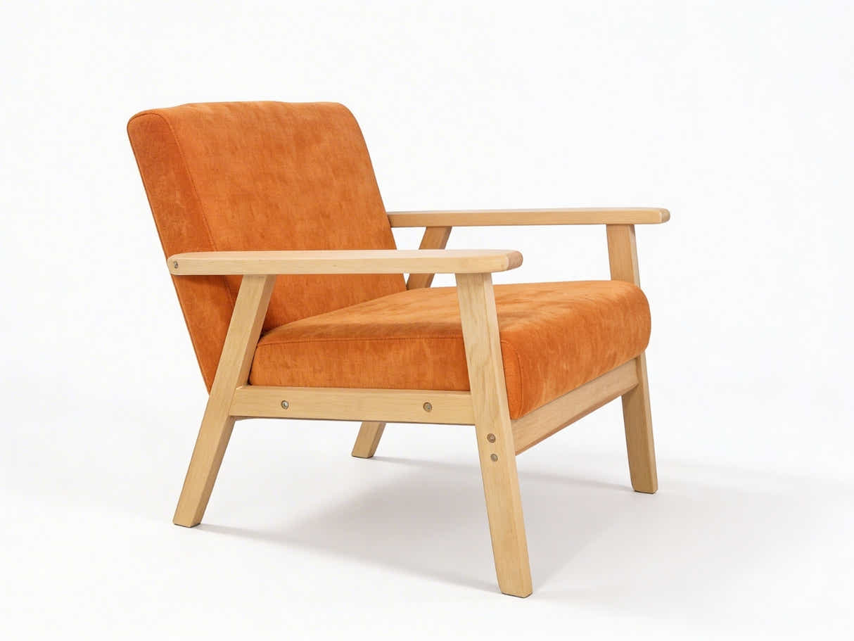 Eleese Velvet Accent Chair - Orange