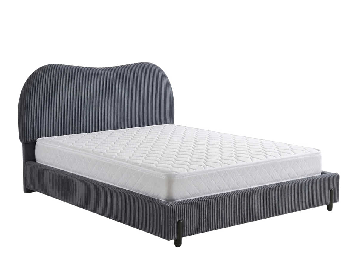 Arna Bed Frame Grey & Bon15 Mattress - Queen