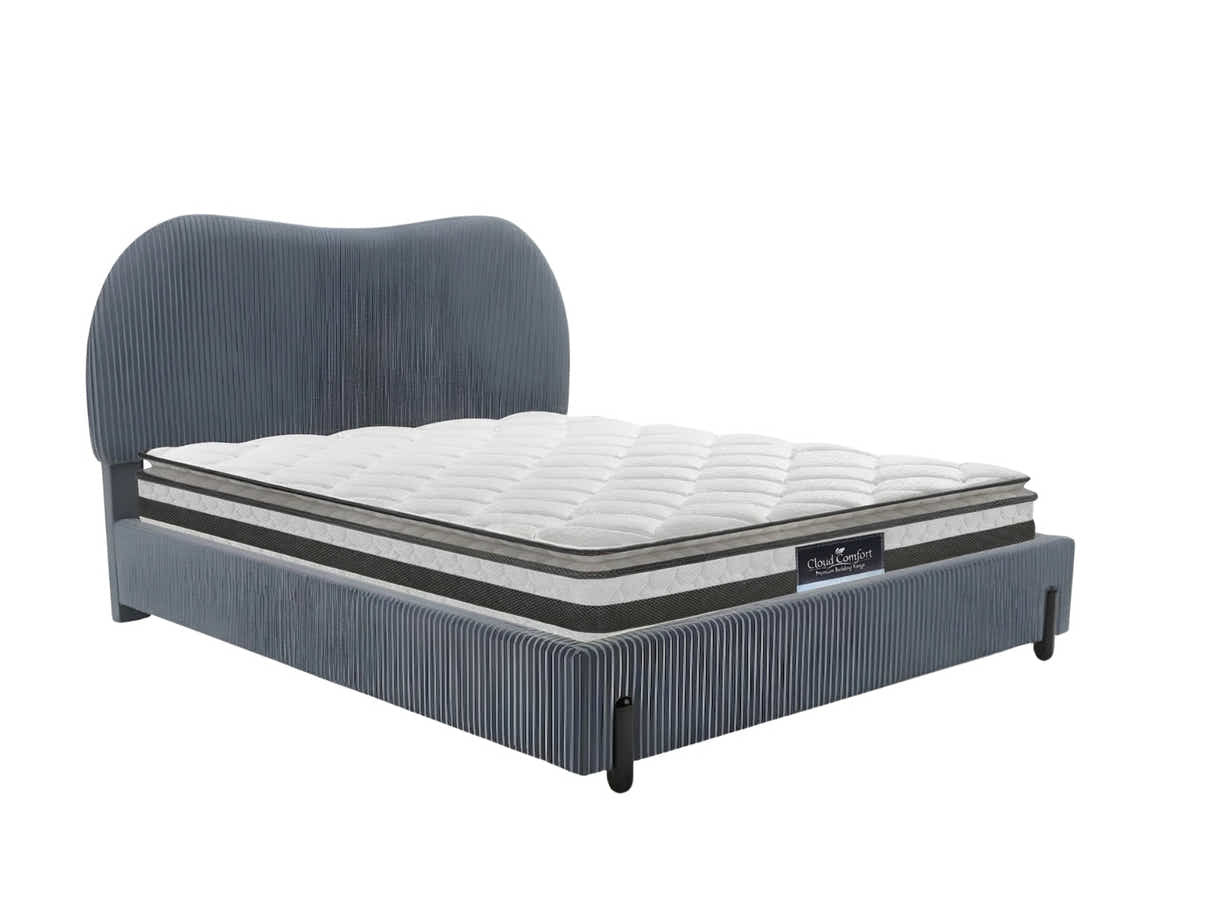 Arna Bed Frame Grey & Bon21 Mattress - Queen