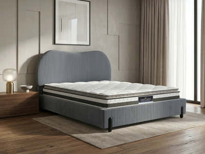 Arna Bed Frame Grey & Bon21 Mattress - Queen