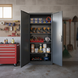 Lockable Steel Garage Storage Cabinet - 185 cm
