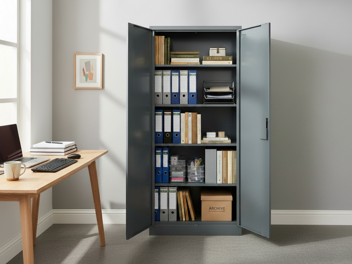 Lockable Steel Garage Storage Cabinet - 185 cm