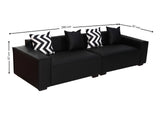 Loretta PU Leather Sofa - Black