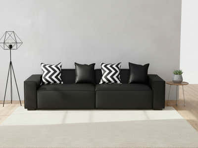 Loretta PU Leather Sofa - Black