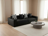 Loretta PU Leather Sofa - Black