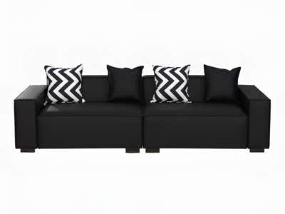 Loretta PU Leather Sofa - Black