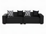 Loretta PU Leather Sofa - Black