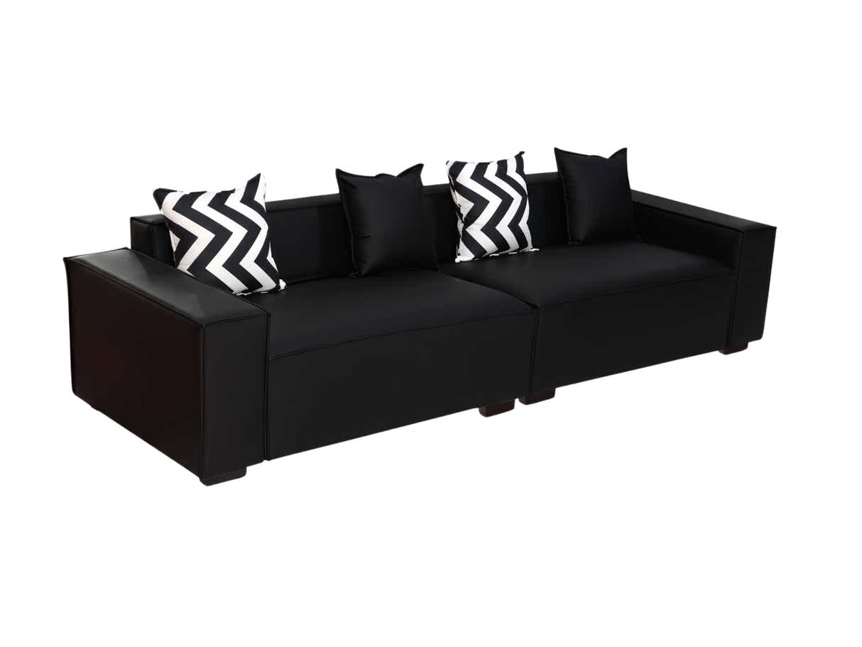 Loretta PU Leather Sofa - Black