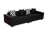 Loretta PU Leather Sofa - Black