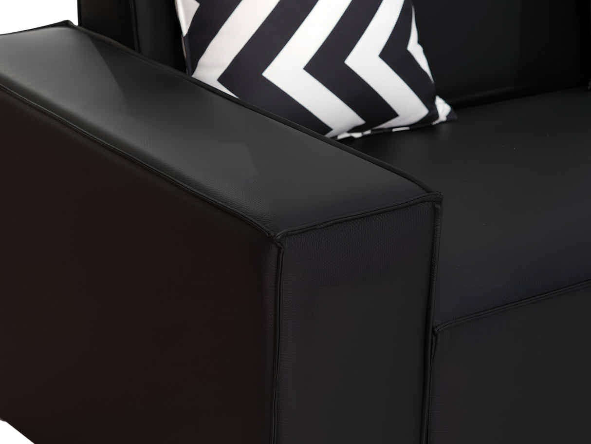 Loretta PU Leather Sofa - Black