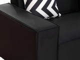 Loretta PU Leather Sofa - Black