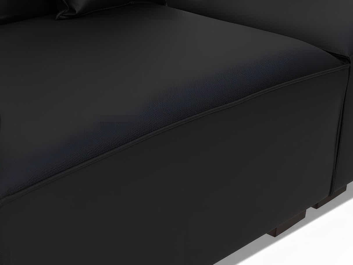 Loretta PU Leather Sofa - Black
