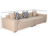 Loretta PU Leather Sofa - Beige