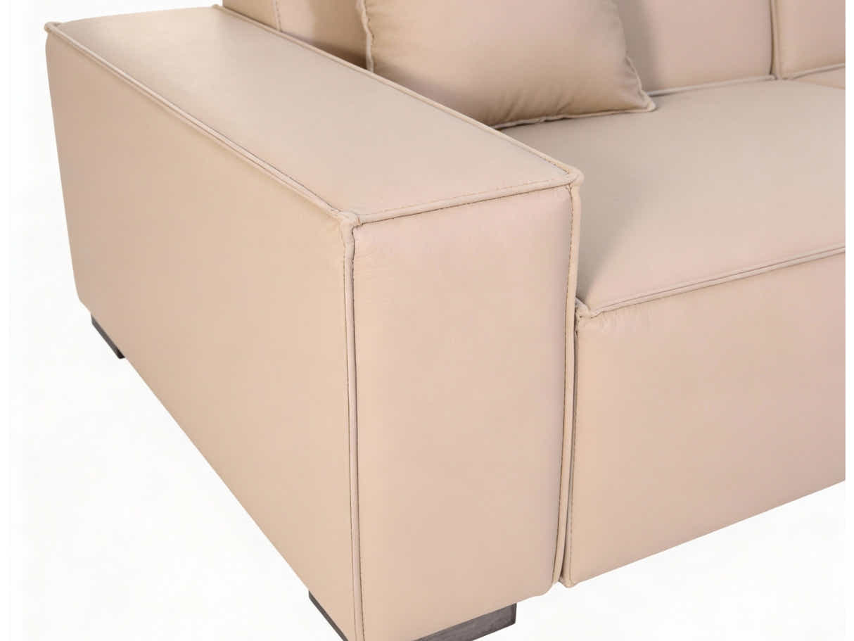 Loretta PU Leather Sofa - Beige