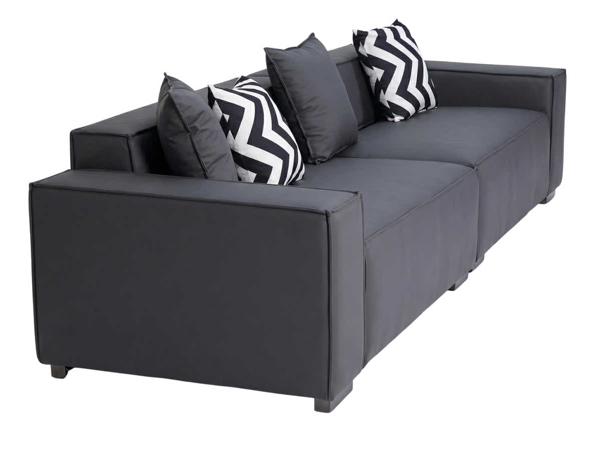Loretta PU Leather Sofa - Grey