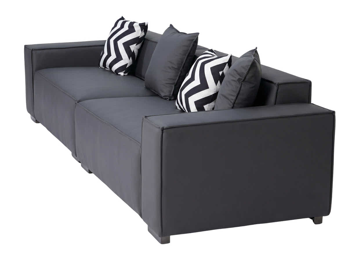 Loretta PU Leather Sofa - Grey