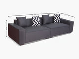 Loretta PU Leather Sofa - Grey