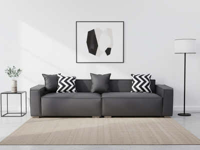 Loretta PU Leather Sofa - Grey