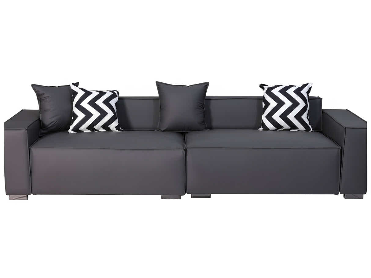 Loretta PU Leather Sofa - Grey