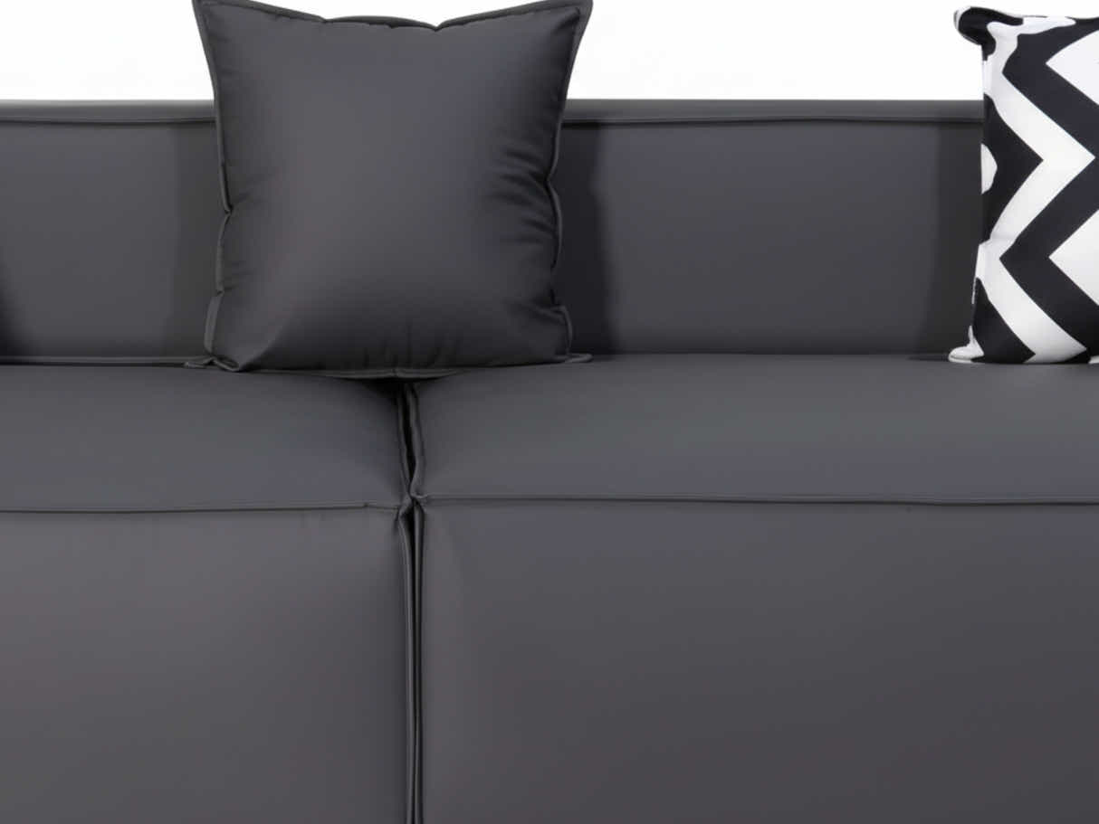 Loretta PU Leather Sofa - Grey