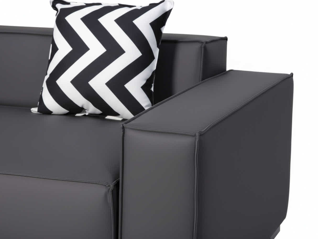 Loretta PU Leather Sofa - Grey