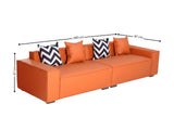 Loretta PU Leather Sofa - Orange