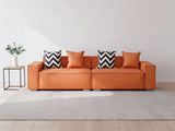Loretta PU Leather Sofa - Orange