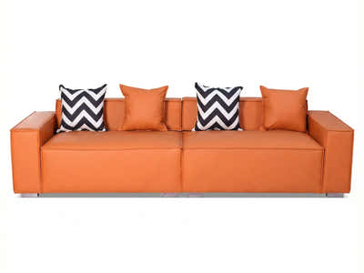Loretta PU Leather Sofa - Orange