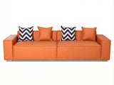Loretta PU Leather Sofa - Orange