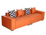 Loretta PU Leather Sofa - Orange