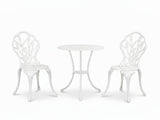 Ornato Cast Aluminum Bistro Set – White