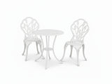 Ornato Cast Aluminum Bistro Set – White