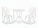 Ornato Cast Aluminum Bistro Set – White