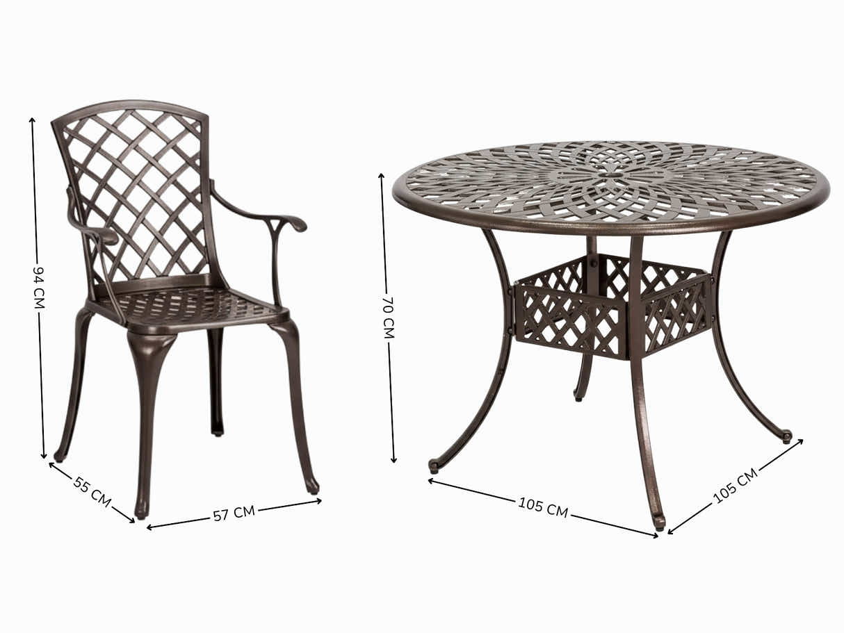 5-Piece Cast Aluminum Patio Dining Set