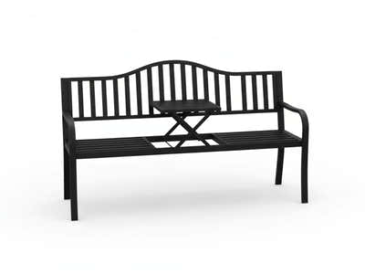Arteferro Garden Bench with Fold Table - Black