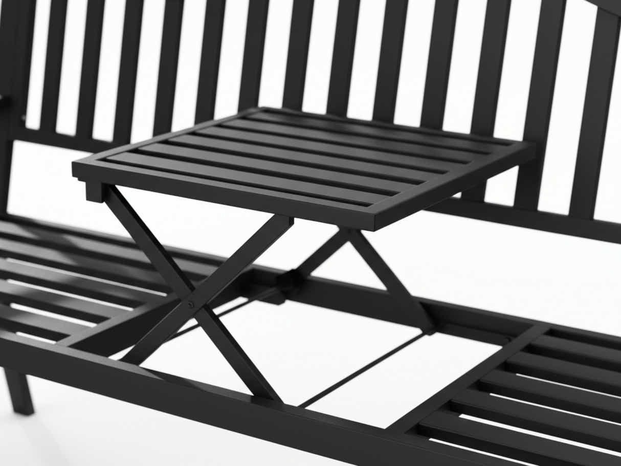 Arteferro Garden Bench with Fold Table - Black