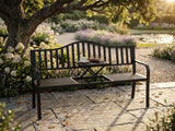 Arteferro Garden Bench with Fold Table - Black