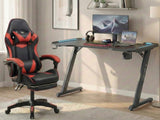 Gaming Table KZ-1 120cm with Wireless Charger and Mouse Pad & Faron Gaming Chair PVC Red