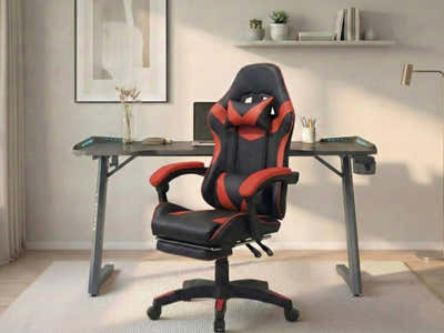 Gaming Table KZ-1 140cm with Wireless Charger and Mouse Pad & Faron Gaming Chair PVC Red