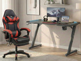 Gaming Table KZ-1 140cm with Wireless Charger and Mouse Pad & Faron Gaming Chair PVC Red