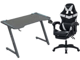Gaming Table KZ-1 140cm with Wireless Charger and Mouse Pad & Faron Gaming Chair PVC White
