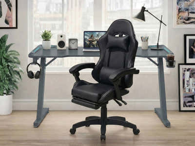 Gaming Table KZ-1 140cm with Wireless Charger and Mouse Pad & Nicola Gaming chair PVC Black