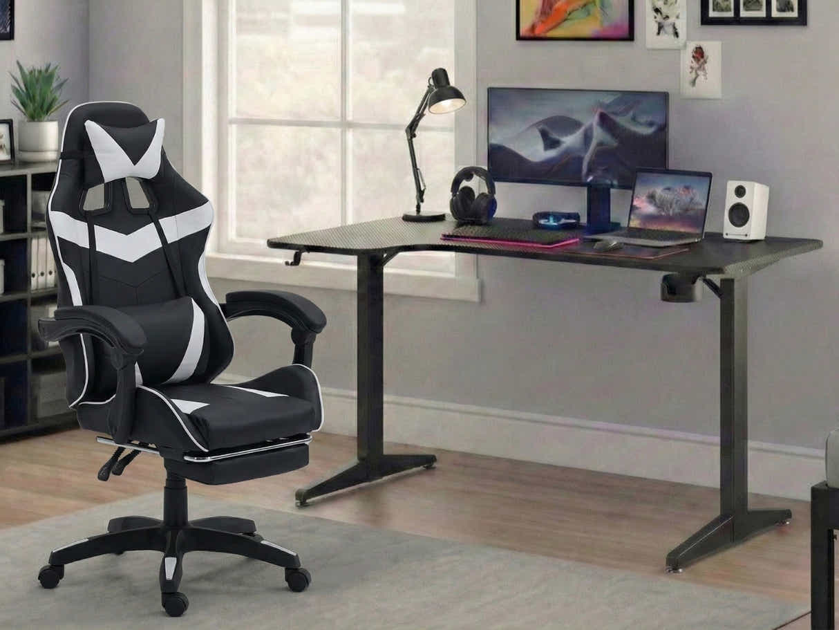 Gaming Table L2L LEFT 160CM & Faron Gaming Chair PVC White