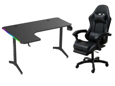 Gaming Table L2L LEFT 160CM & Nicola Gaming chair PVC Black