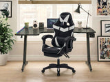 Gaming Table L2L LEFT 160CM & Nicola Gaming chair PVC Black+White